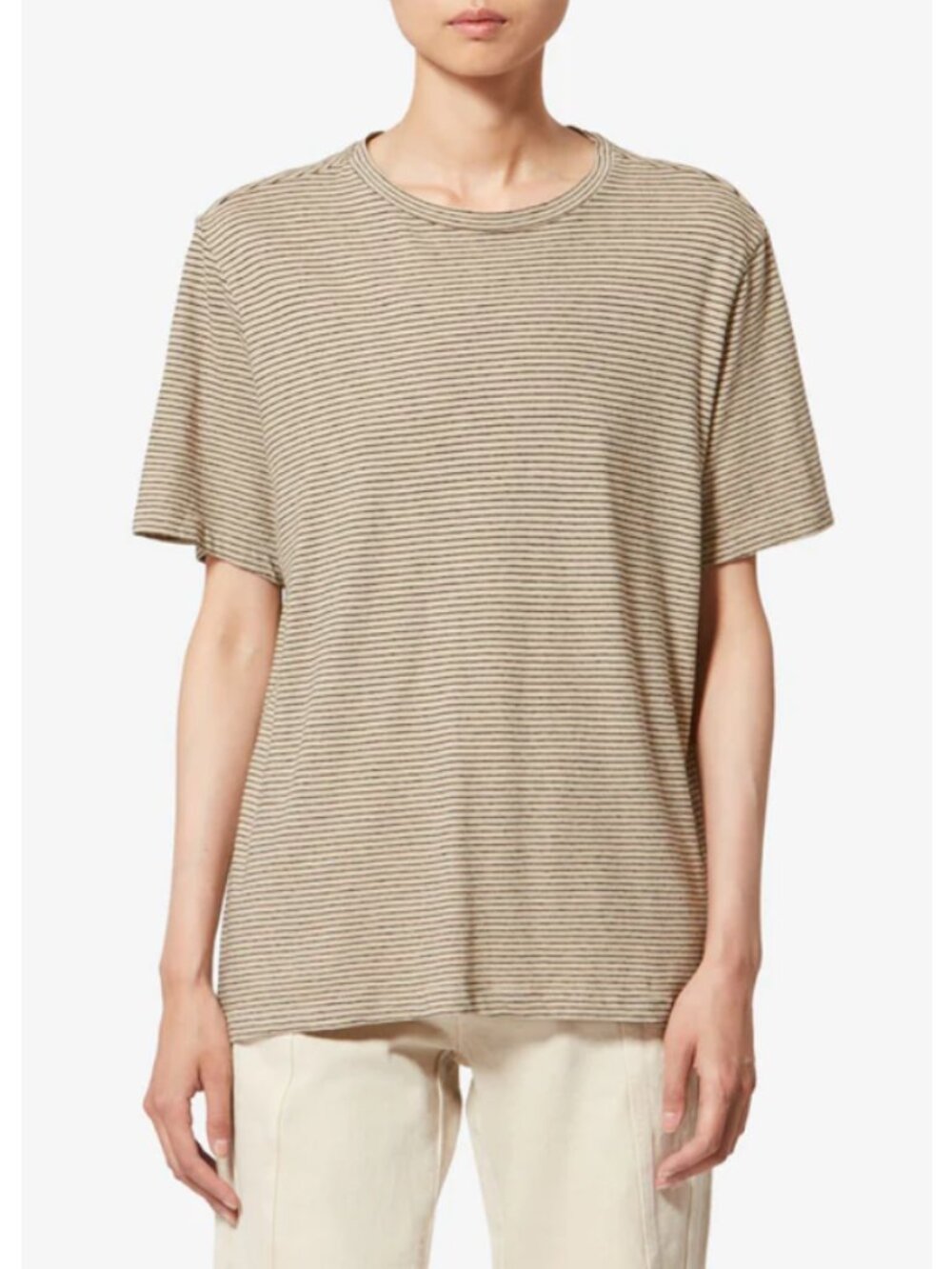 Isabel Etoile Marant Leontine Tee Short Sleeve T-shirt Striped Cotton Linen